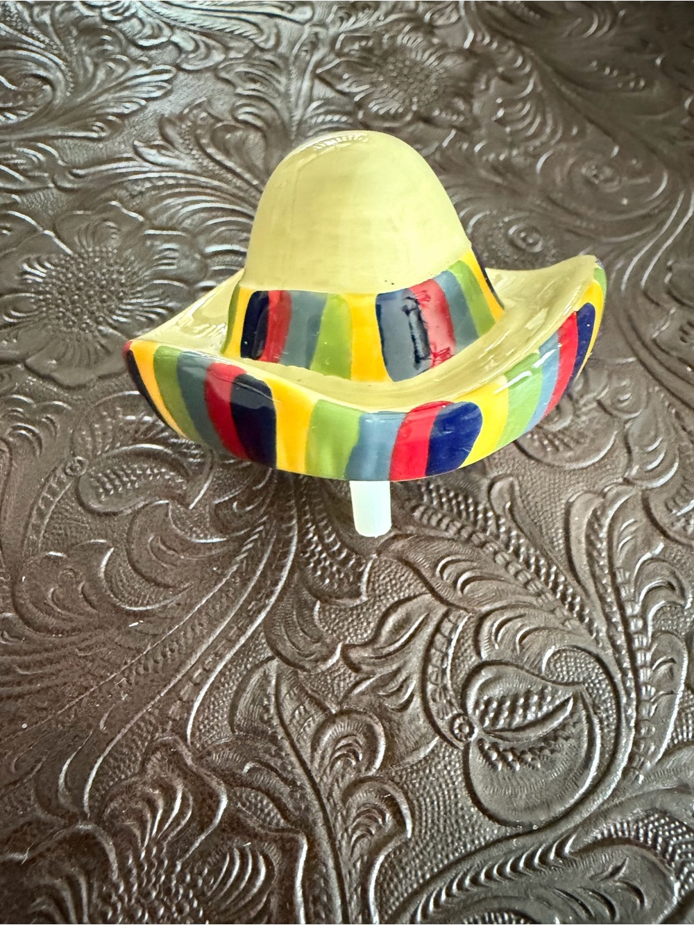 Nora Fleming mini A76, retired Striped Sombrero Hat -